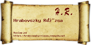 Hrabovszky Rózsa névjegykártya