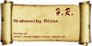 Hrabovszky Rózsa névjegykártya